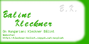 balint kleckner business card